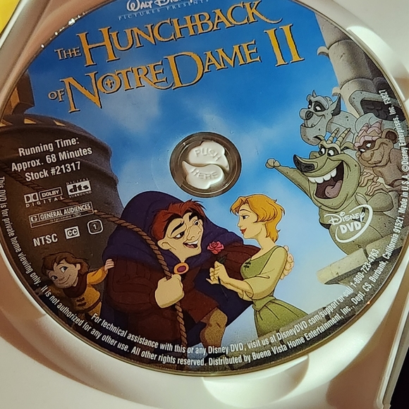 Disney The Hunchback of Notee Dane II DVD Rated G - Picture 6 of 7